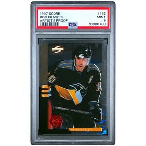 1997 Score Artist's Proof #132 Ron Francis PSA 9 Mint Pittsburgh Penguins Pop 1